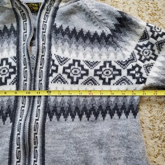 AMERICAN SOUTH SIDE Peruvian Alpaca Wool Blend Zip Sweater L - Picture 8 of 11
